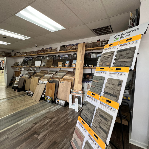 Flooring, masonry and supplies inside of Fayetteville Lumber & Supply