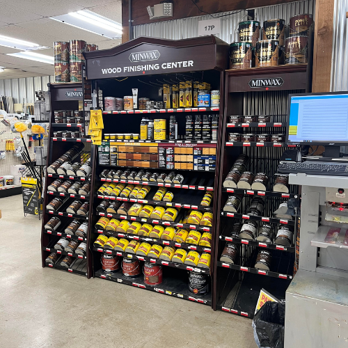Hardware and supplies inside of Fayetteville Lumber & Supply