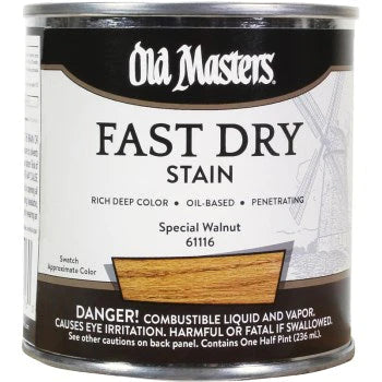 Old Masters 61116 Fast Dry Stain, Special Walnut ~ 1/2 pint