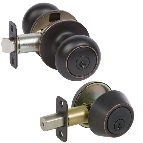 Saxon Entry Knobset with Deadbolt Combo