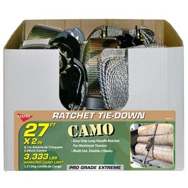 Ratchet Tie Down, Camo, 2-In. x 27-Ft.