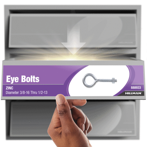 Hillman Hardware Essentials Eye Bolt with Hex Nut Zinc (3/8-16 x 6)