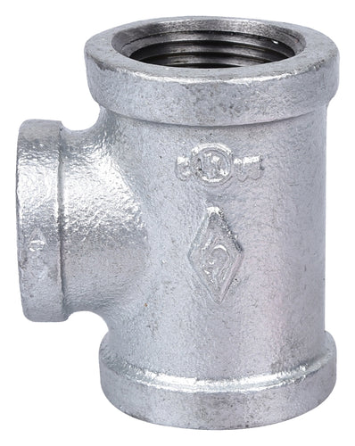 ProSource Malleable Reducing Tee Galvanized SCH 40 Schedule 300 psi Pressure